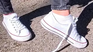 ASMR White Sneakers & Socks with Larissa | Close-Up Details, Gentle Removal & Relaxing Sounds in 4K