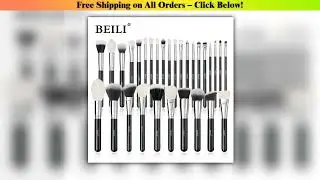 BEILI Black Makeup Brush Sets Professional Natural Goat Fiber Hair Brush Foundation Kakubi Contour