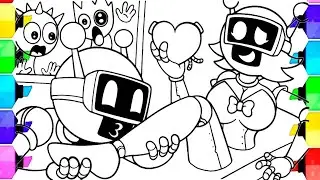 SPRUNKI Coloring For Fun / Coloring Pages New / Sprunki Fun Bot Fall in Love With Pink Bot? / NCS