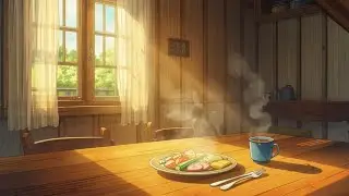 Ghibli-Style Cozy Cooking ASMR 🍳🌿 | Calm Kitchen Sounds & Morning Light