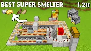 Minecraft BEST Super Smelter 1.21 Tutorial - 20k items Per/h