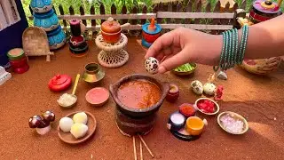 Miniature Roasted Egg Masala Recipe l Mini Cooking l Egg Gravy l Mini Food l