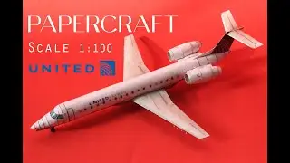 [Stop Motion] United Express EMB-145 Papercraft