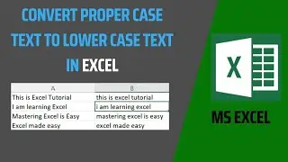 convert proper case text to lower case text in excel