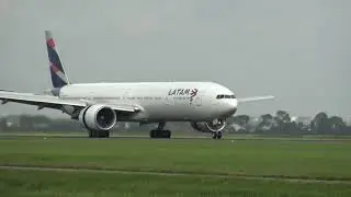 Tam Boeing 777-300 PT-MUD Landing Amsterdam Schiphol 18R