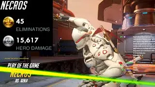 NECROS FASTEST GENJI - 45 ELIMS! POTG! [ OVERWATCH SEASON 24 TOP 500 ]