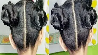 Exeplore# trending baby girls bun hairstyle #hairhack #youtubefeed #viral hairstyle tutorial