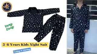 Kids Night Suit Cutting & Stitching || 5-6 Year kid Night Suit Cutting & Stitching ||