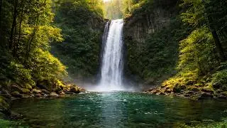 Hidden Forest Waterfall 🌿 Relaxing Music