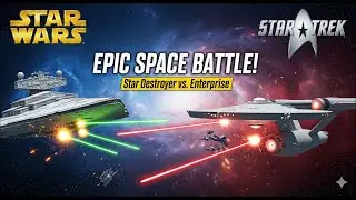 Enterprise (vs) Star Destroyer [FULLY ANIMATED BATTLE] (Star Wars vs Star Trek)