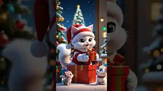 Cat Santa! 🎅🐱 (So Cute!)#cat #catsanta #cute #funforkids #christmas #cartoon #enjoyingcat#animtedcat