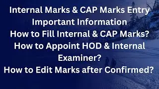 SPPU - Internal & CAP Marks Entry - Important Information