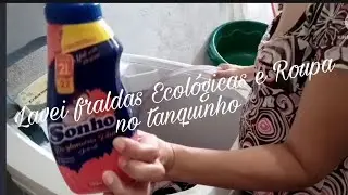 Lavei as Fraldas ecologicas e minhas Roupas no tanquinho/Vida de dona de casa e puxado kkkk