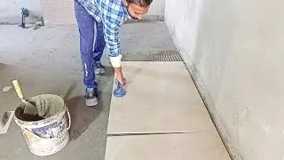 Installing 32x48 Large Format Floor Tile | Master Tile Work amir ali tile master #tilefixing