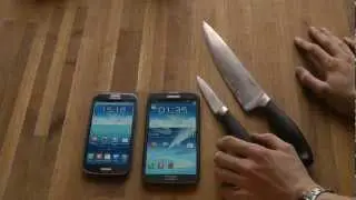 Samsung Galaxy S3 vs. Samsung Galaxy Note 2 - Knife Screen Scratch Test