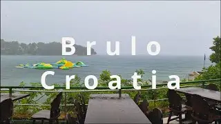 The rain on the Adriatic Sea. Brulo, Poreč.