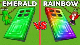 Mikey Emerald VS JJ Rainbow Big Door Battle in Minecraft - Maizen