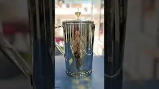 Stainless steel jug, laser printed design.Capacity-1.7 liters.