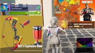 Fortnite - Raz's Mythic Bow - Mark weapons of different rarity - Chapter 2 Season 6 - PC LP