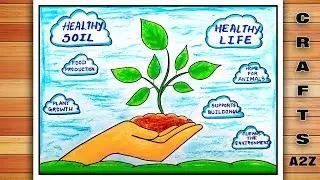 World Soil Day Poster | World Soil Day Easy Drawing | World Soil Day Poster | Save Soil Day Drawing