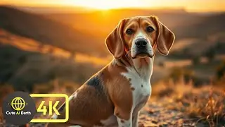 4K AI Lemon Beagle Dogs Puppies Relaxing Peaceful Music #lemonbeagle