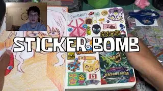 STICKER BOMB A SKETCHBOOK PAGE WITH ME!! (Chunky sketchbook) 