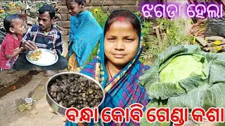 ବନ୍ଧା କୋବି ଗେଣ୍ଡା କଶା || snail cooking and eating snail recipe village