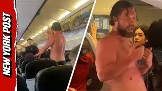 Пьяного пассажира выбросили из самолета после того, как он разделся и попытался спрыгнуть с борта.