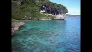 Coral reef and blue water at the Cliffs of Jokin on Lifou (in the Loyalty Islands)