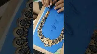 gold necklace jewellery set up in #making gold necklace viralshort trending #goldwork #youtubeshorts