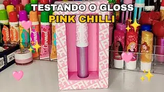 TESTANDO O GLOSS PINK CHILLI, O MAIS GLAMOUROSO E BRILHANTE DA FRAN (MUITO GLITTER) 😱✨