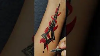 Bold Statement: Black & Red Gel Pen Wrist Art for Guys...#tattoo #art