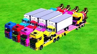 DACIA, VOLKSWAGEN, FORD, BMW COLOR POLICE CARS TRANSPORTING WITH TRUCKS &ndash; FS22