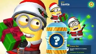 Santa Epic Costume Level UP Despicable Me Minion Rush agent prize pod gameplay walkthrough android