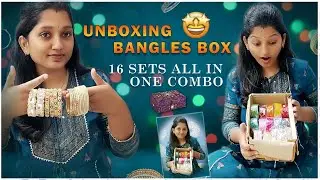 Unboxing Bangles Box Set of 16🥰All in one combo||Thread bangles||Metal bangles❤️