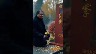 Muhammad Ali visits Bruce Lee's grave.