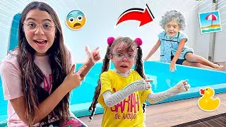 БЕЗУМНАЯ СТАРУХА ВТОРГНУЛАСЬ В БАССЕЙН САРЫ И ЭЛОА! - Семья Араужо