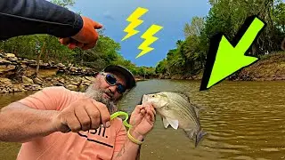 Fishing a REMOTE Backwoods Creek LOADED With Fish!! (Sketchy Storm)