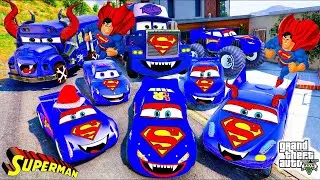 GTA 5 - Stealing SUPERMAN MCQUEEN Cars With Franklin! in GTA V (Real Life Cars #51)