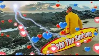 Pete The Surfaroo hits Surfers Paradise, Gold Coast, Qld, Australia.