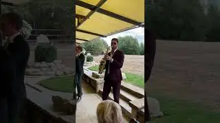 Drinks Reception Sax: Gimme! Gimme! Gimme! | James Sax at The Willow Marsh Farm #weddingsax