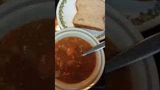 Ham/Bean/Veg.Soup & Tuna Sandwich.                                  #Ham&Bean Soup with sandwich