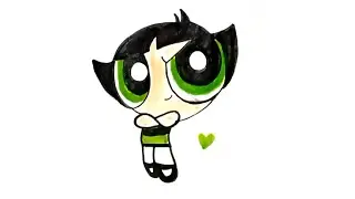 Buttercup 💚 Cute || Powerpuff Girls || Easy Drawing & Coloring