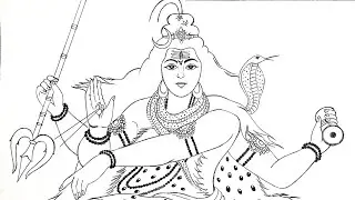 How to draw pencil sketch of Lord Shiva | Easy Lord Shiva drawing step by step | Nataraja Drawing