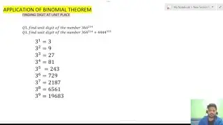 finding unit place digit of the number n^m binomial theorem JEE MAINS ANS ADVANCED by deepak kumaru.