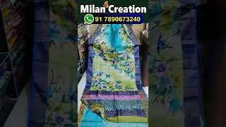 HAND PAINTED PURE ZARI BORDER TUSSAR SAREE /GACHI TUSSAR // MILAN CREATION -917890673240