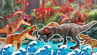 Huge Megaraptor Attacks Pyroraptor | Dinosaurs Toys Review : Spinosaurus , Yangchuanosaurus ...