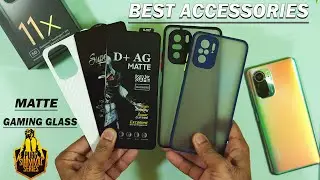 MI 11X Best Accessories | Smoke Back Case, Matte Gaming glass | Mi 11x gaming Tempered glass