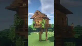 Домик на дереве для Minecraft Starter &mdash; простая постройка для новичков! 🌳 #шорты