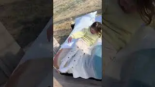 Kids in glass igloo